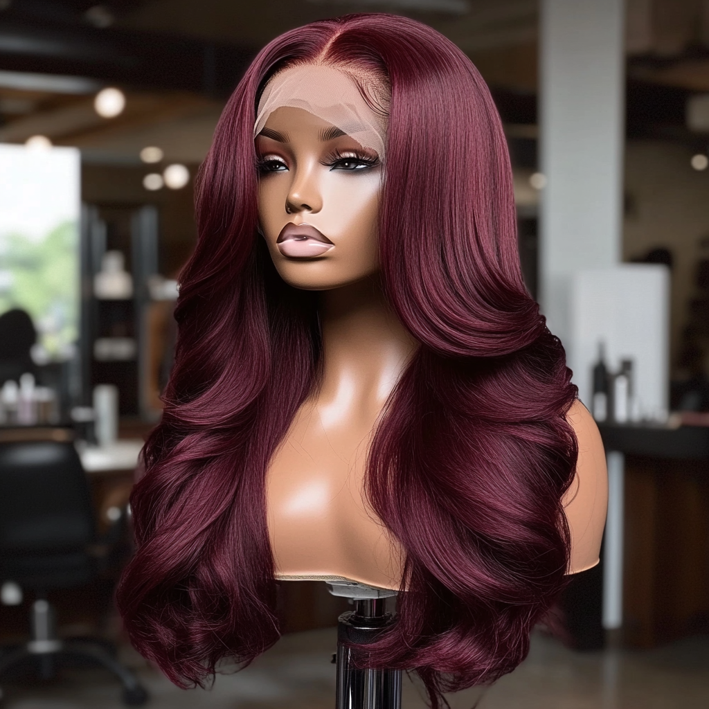 Finesse Luxury Wig - Premium Burgundy Unit 13x4 HD Swiss Lace