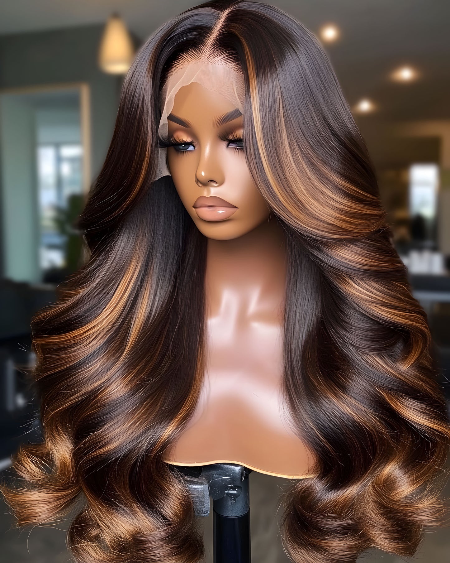 Finesse Luxury Wig -Honey Brown Highlight Ready To Wear Glueless Wig