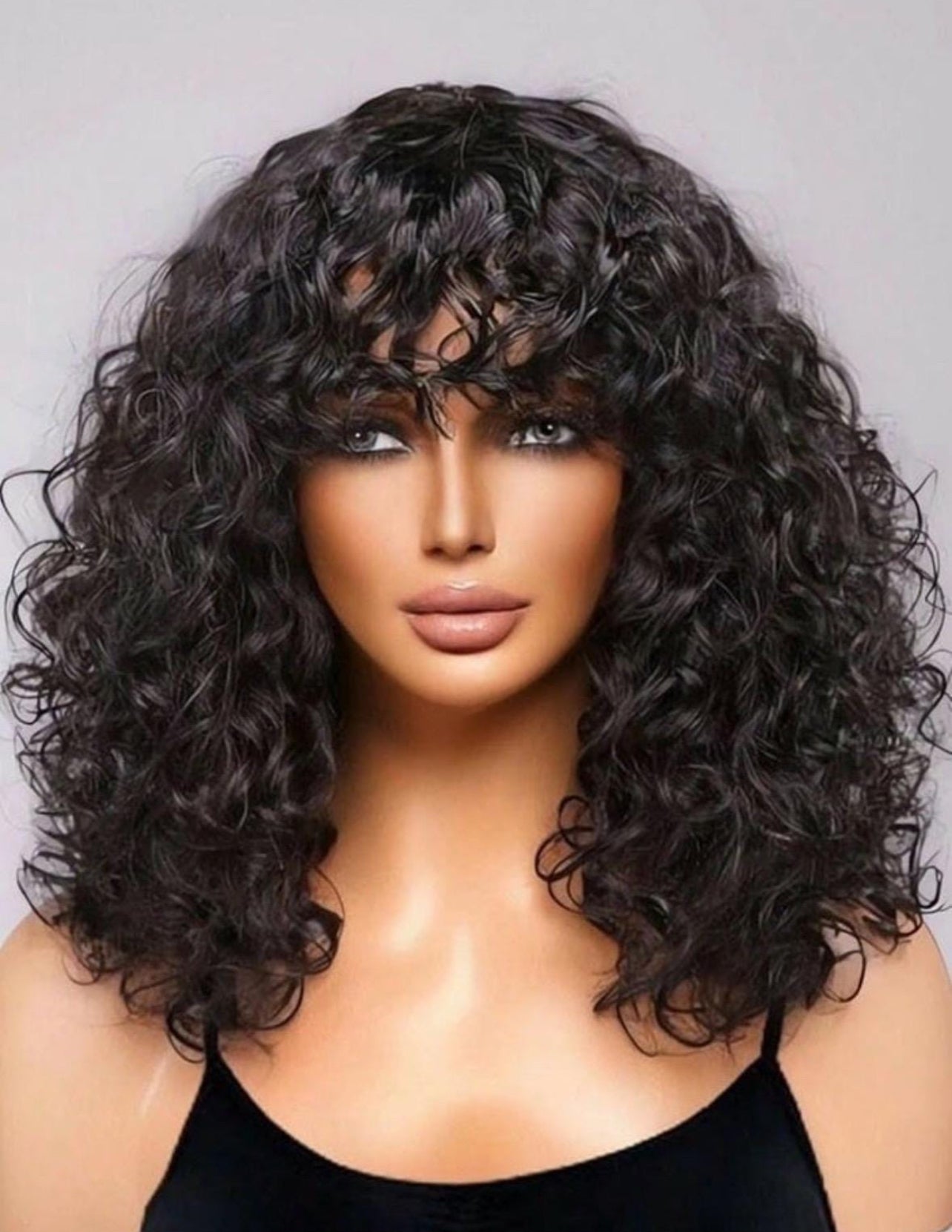 Finesse Luxury Hair -Premium Curly Human Hair Bang Wig