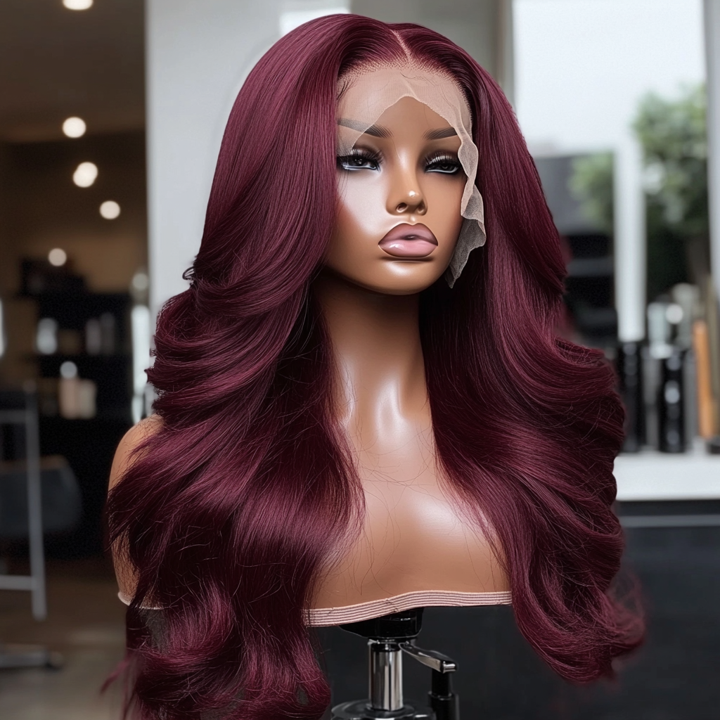 Finesse Luxury Wig - Premium Burgundy Unit 13x4 HD Swiss Lace