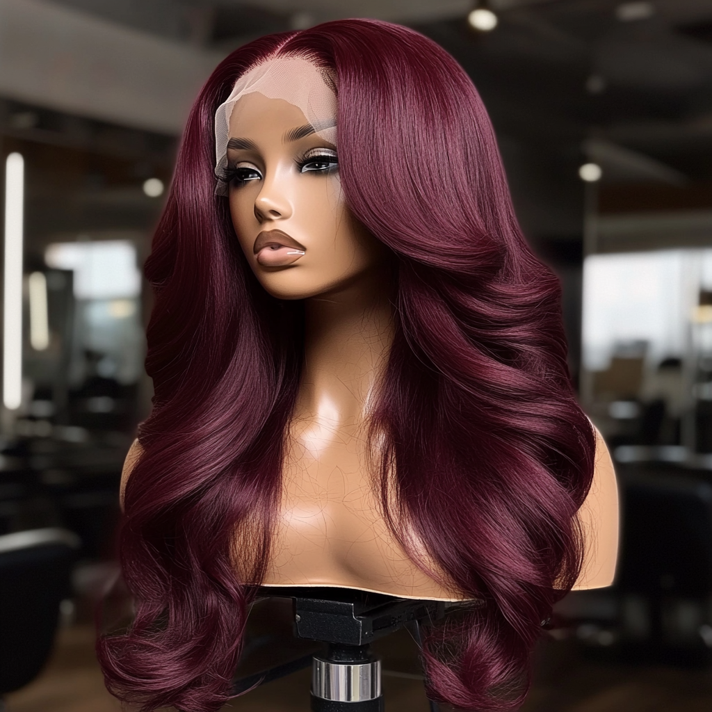Finesse Luxury Wig - Premium Burgundy Unit 13x4 HD Swiss Lace