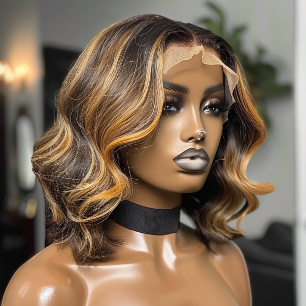 Finesse Luxury Hair - Ombre Highlights Loose Body Wave HD Lace Glueless Wig