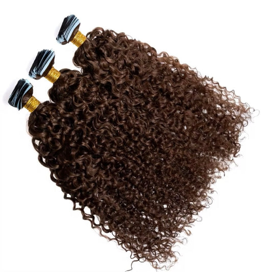 Finesse Luxury Hair - Afro Jerry Curls Dark Brown Hair Extensions