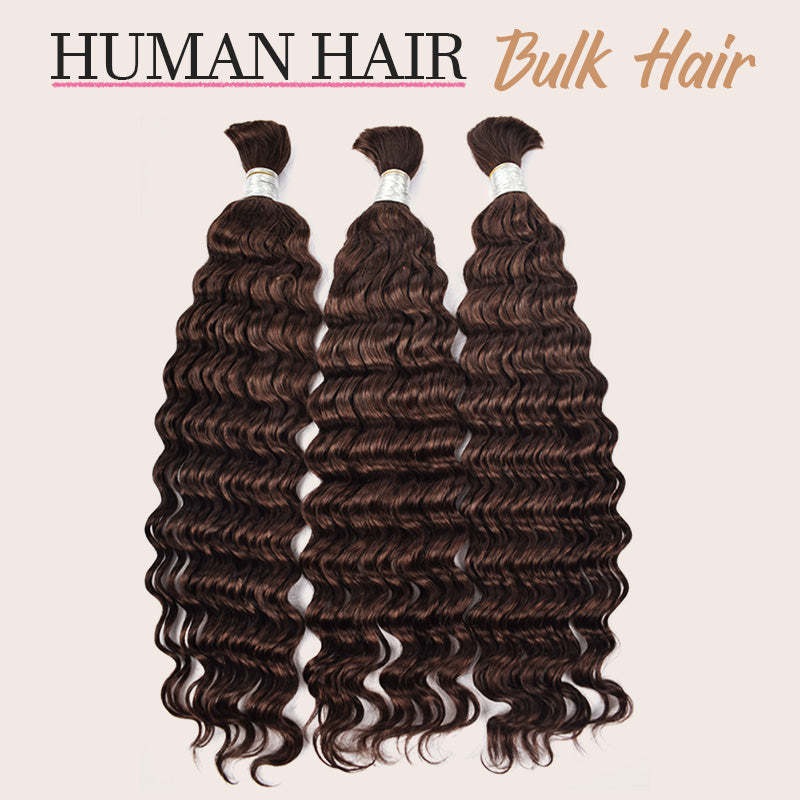 Deep Curly Coloured  Bulk Hair - 100% Human Hair For Boho Style Braids