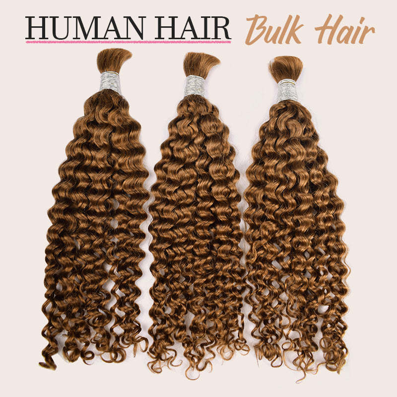 Deep Curly Coloured  Bulk Hair - 100% Human Hair For Boho Style Braids