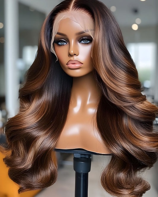 Finesse Luxury Wig -Honey Brown Highlight Ready To Wear Glueless Wig
