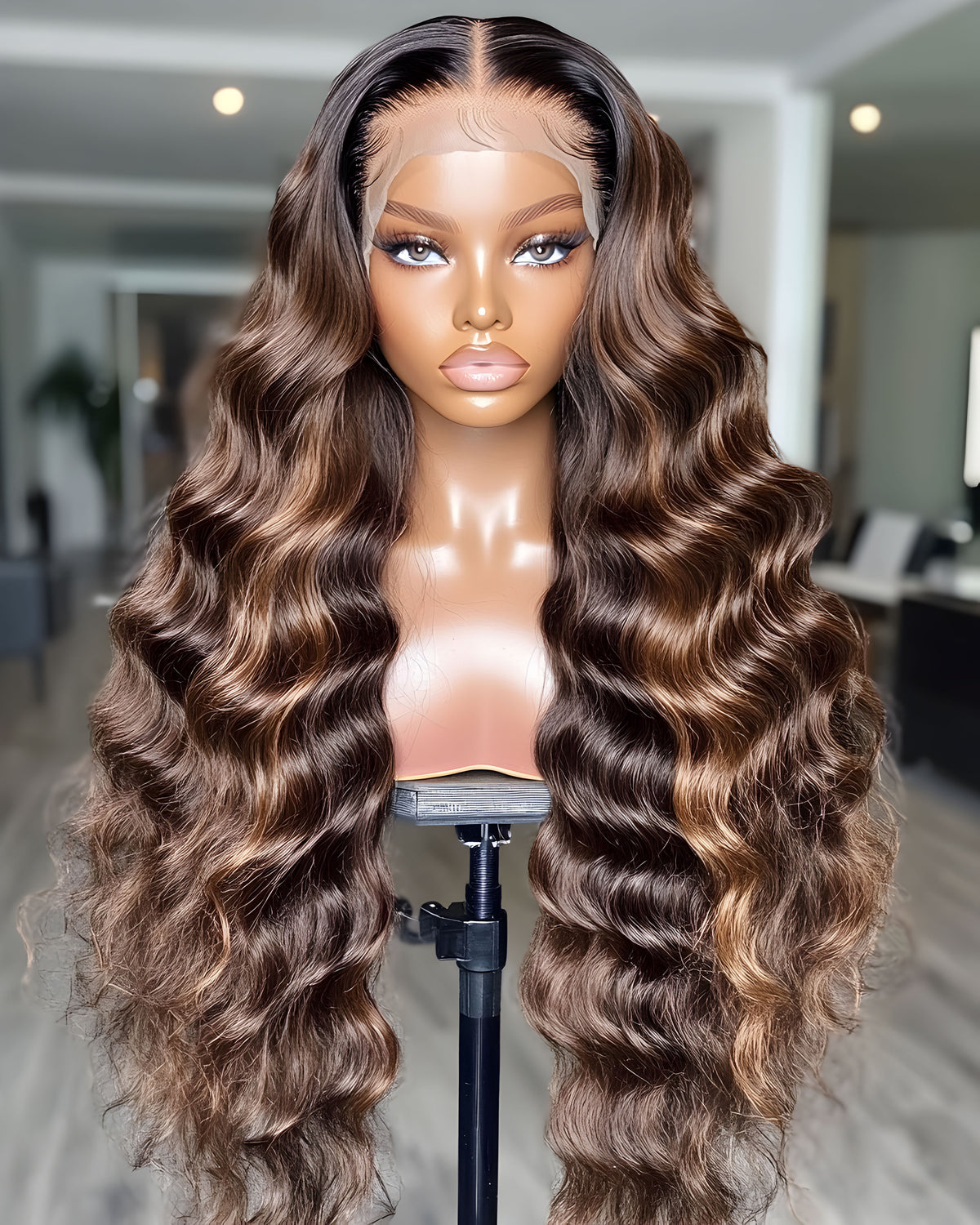 Finesse Luxury Wig - Highlight Honey Brown Glueless Thin Lace Front Unit