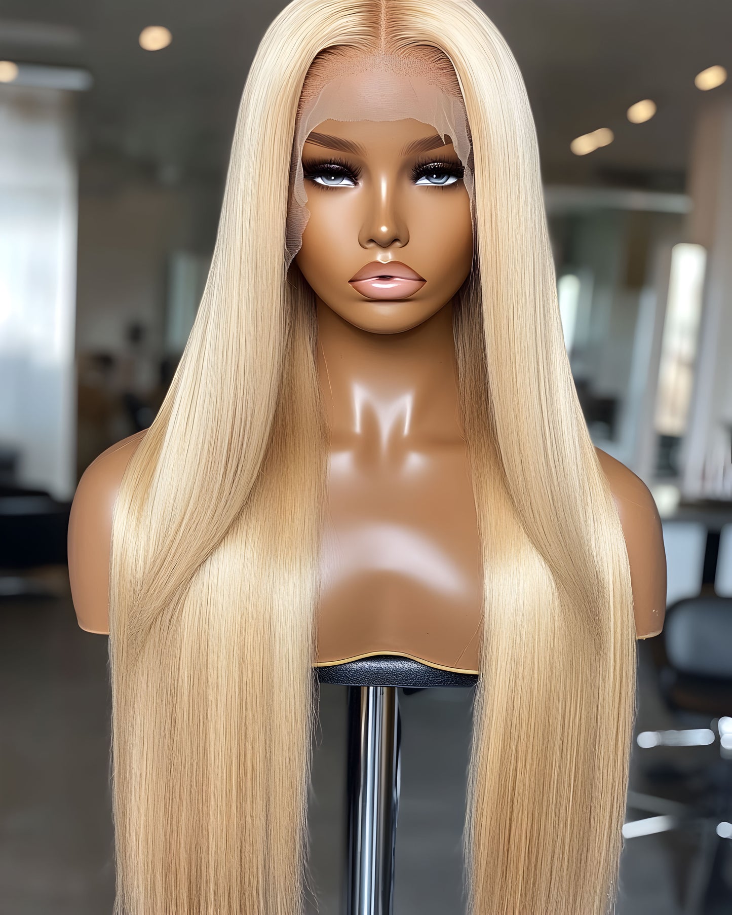 Finesse Luxury Hair - #613" Sleek Straight Glueless Thin Lace Wig