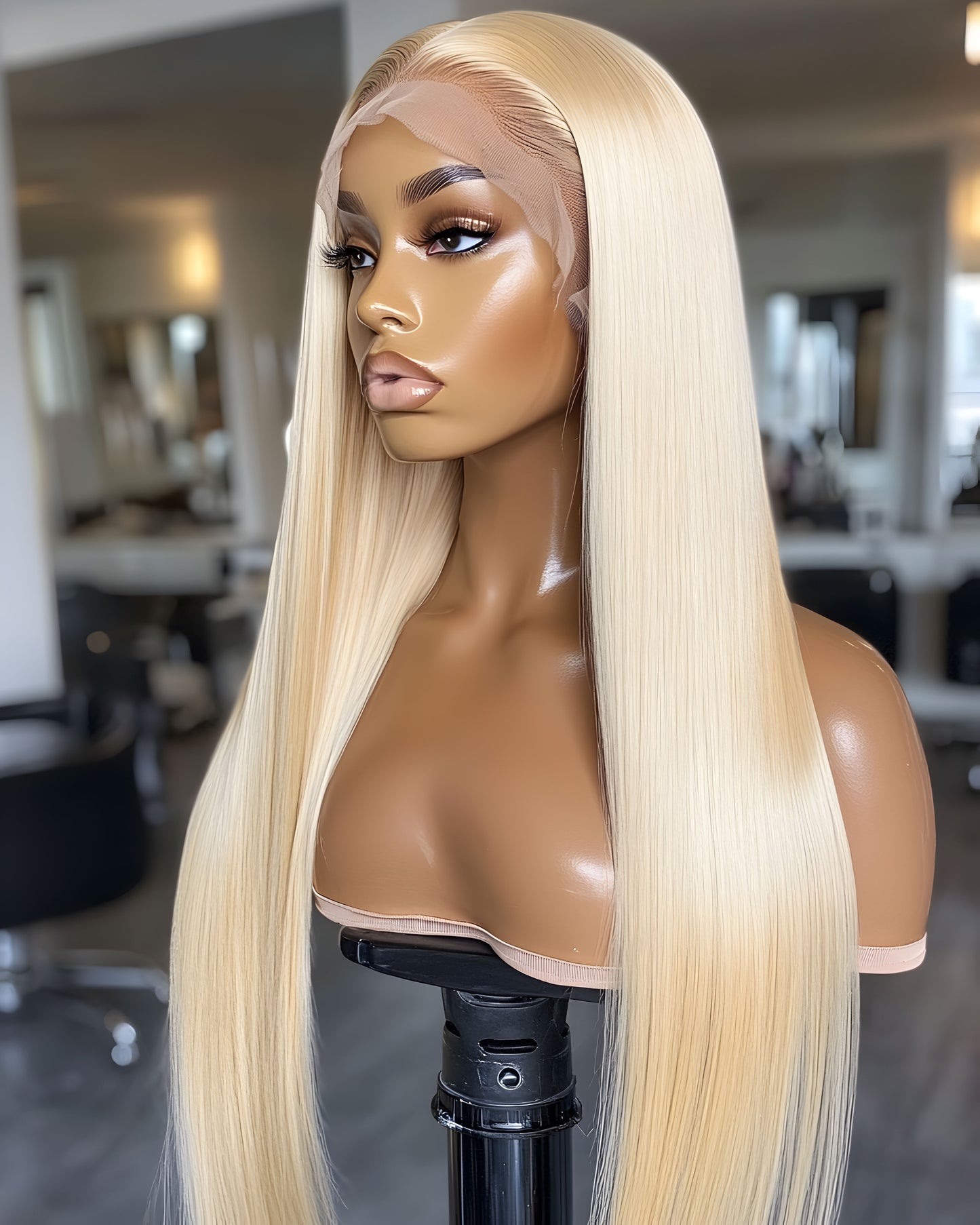 Finesse Luxury Hair - #613" Sleek Straight Glueless Thin Lace Wig