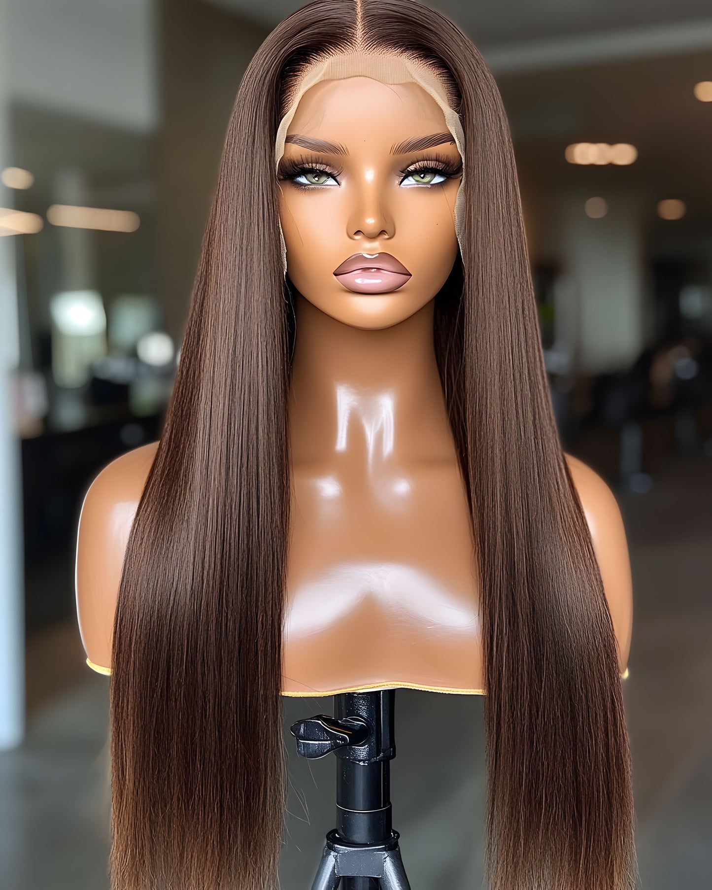 Finesse Luxury Hair - Dark Brown Straight 6x5 13x4 Thin Lace Unit