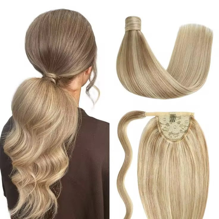 Finesse Luxury Hair -Hook & Wrap Around Ponytail 100% Remy Human Hair