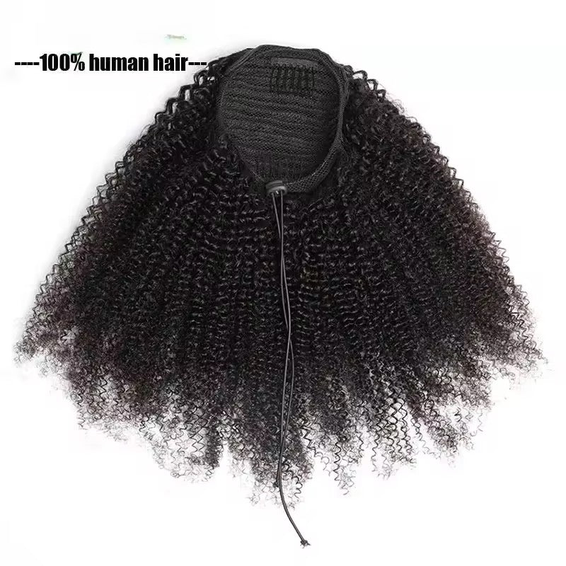 Finesse Luxury Wig - Afro Kinky Curly Ponytail Human Hair  ✨