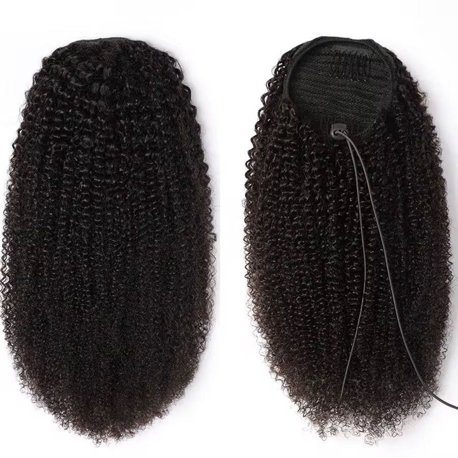 Finesse Luxury Wig - Afro Kinky Curly Ponytail Human Hair  ✨