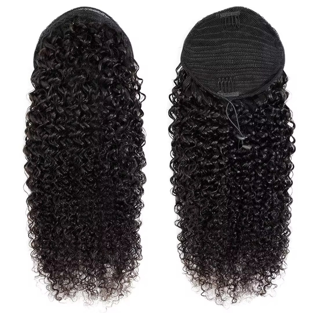 Finesse Luxury Wig - Deep Curly Drawstring Ponytail Human Hair  ✨