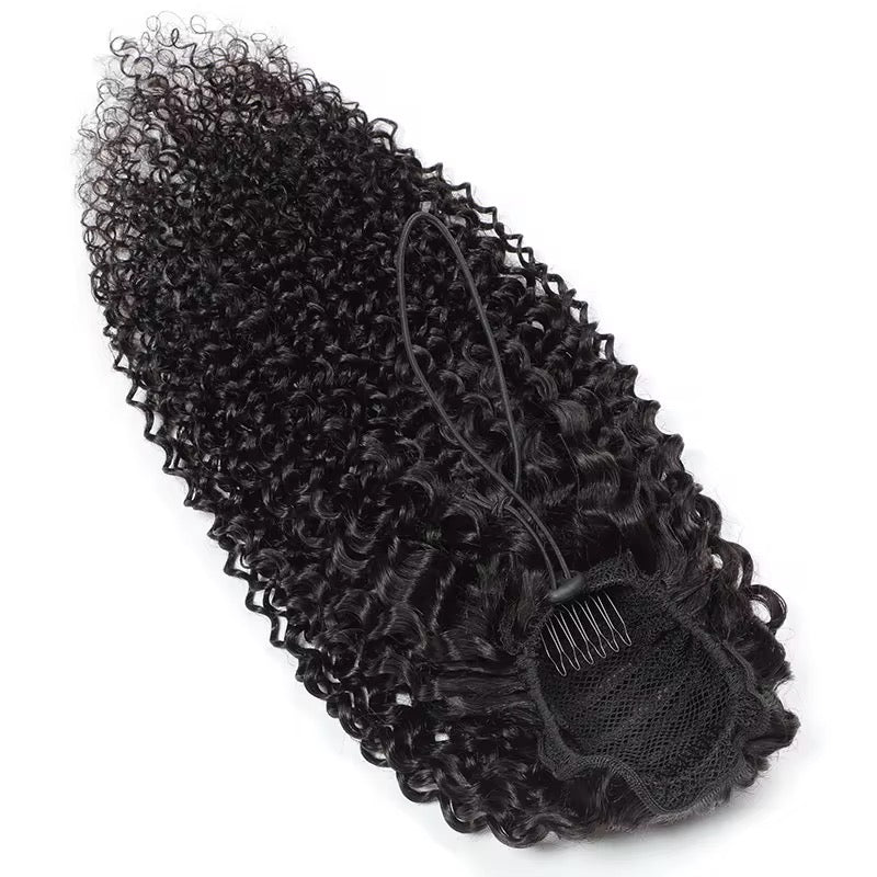 Finesse Luxury Wig - Deep Curly Drawstring Ponytail Human Hair  ✨