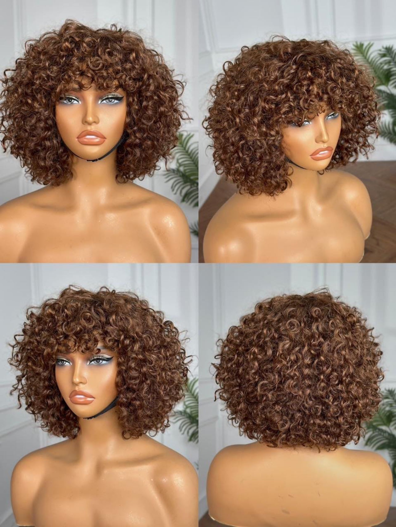 Finesse Luxury Hair -Premium Loose Curls Human Hair Bang Wig