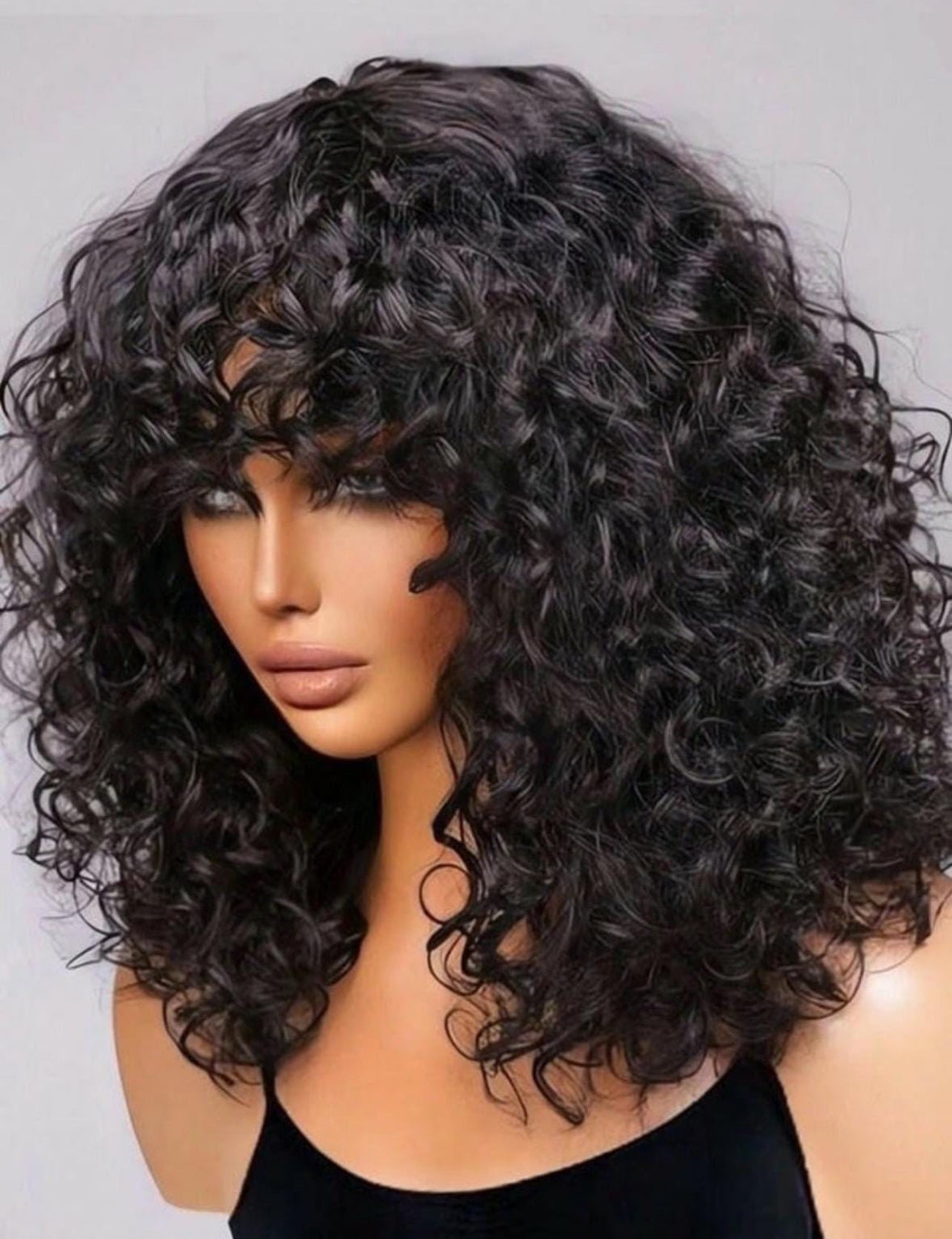 Finesse Luxury Hair -Premium Curly Human Hair Bang Wig