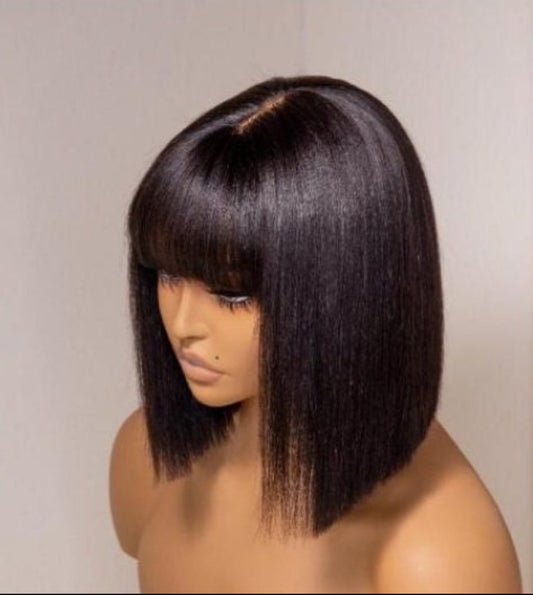 Finesse Luxury Hair -Premium Silky Bone Straight Human Hair Bang Wig