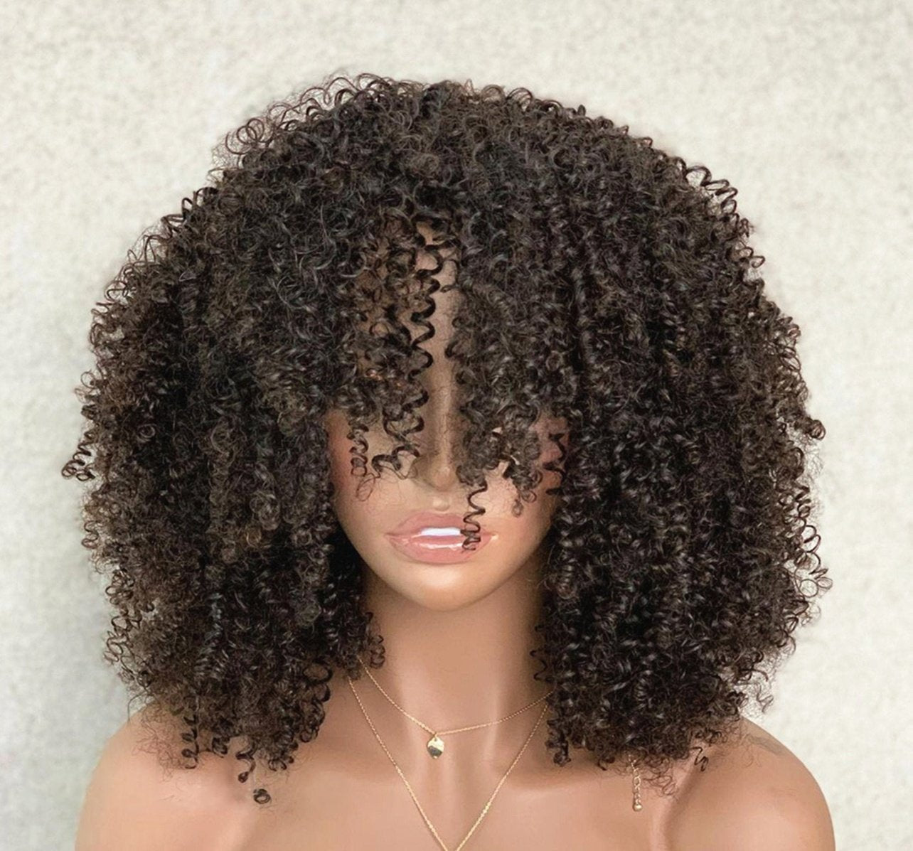Finesse Luxury Hair -Premium Curly Human Hair Bang Wig