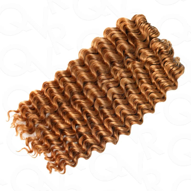 Crochet Blonde Deep-Wave Human Hair, High Quality Pre-Stretched, Tangle Free & Long Lasting. Easy DIY Install- Natural Texture & Soft Bouncy Feel