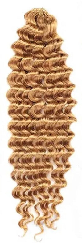 Crochet Blonde Deep-Wave Human Hair, High Quality Pre-Stretched, Tangle Free & Long Lasting. Easy DIY Install- Natural Texture & Soft Bouncy Feel
